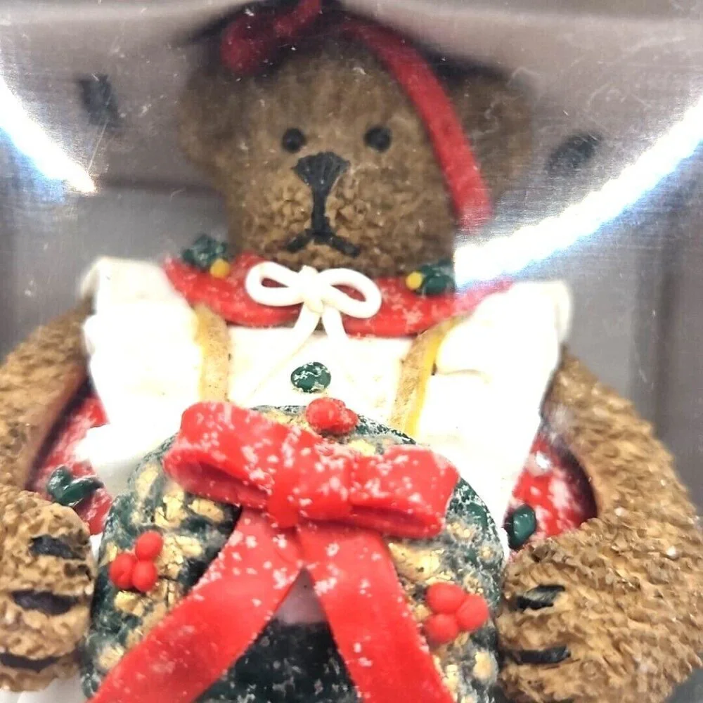 Traditions Collectible Glass Teddy Bear Ornament Vintage New Never Opened‎